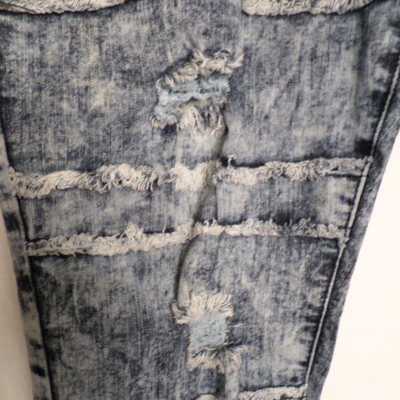 Encore Jeans USA Size XL Grey Acid Wash Skinny Jeans Fray Distressed Leg - Picture 4 of 15